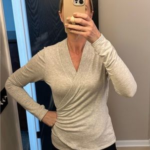 Athleta V neck wrap sweatshirt